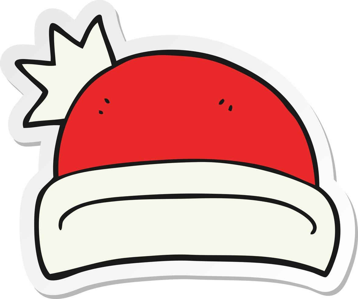 adesivo de um chapéu de natal de desenho animado vetor