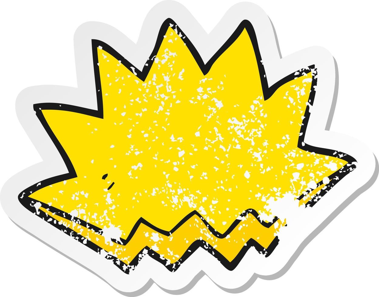 adesivo retrô angustiado de um símbolo decorativo de explosão de desenho animado vetor