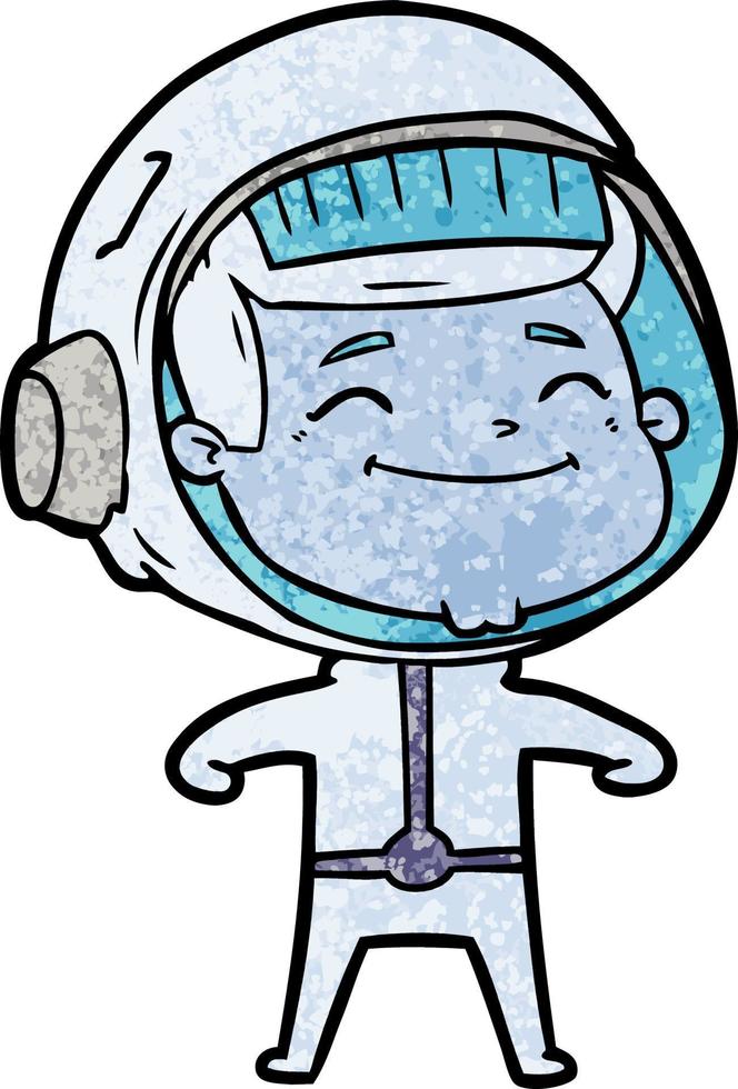 astronauta de desenho animado feliz vetor