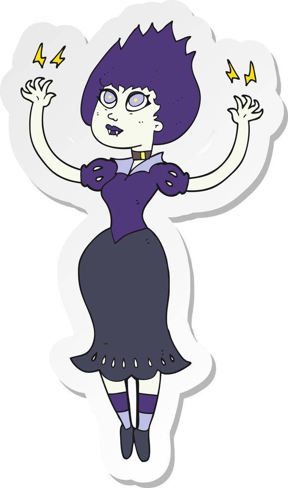 adesivo de uma garota vampira de desenho animado vetor