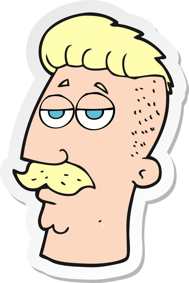 adesivo de um homem de desenho animado com corte de cabelo hipster vetor