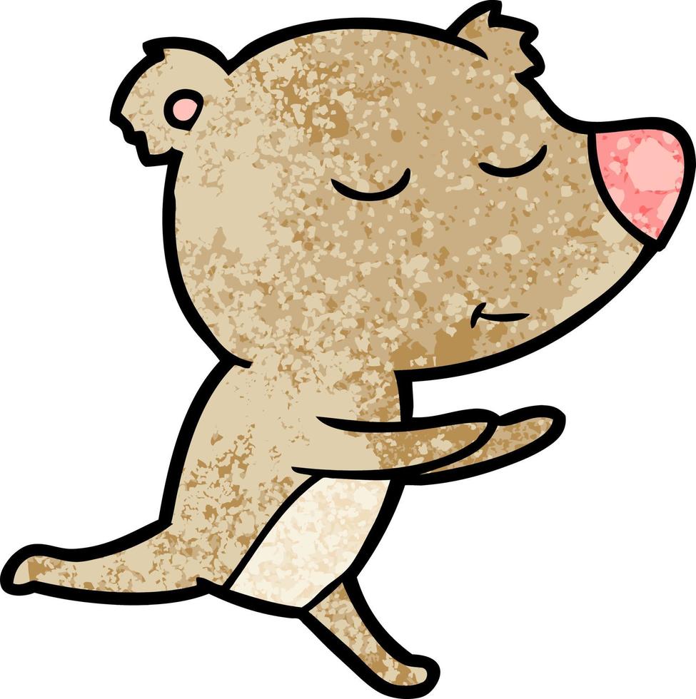 urso de desenho animado feliz correndo vetor