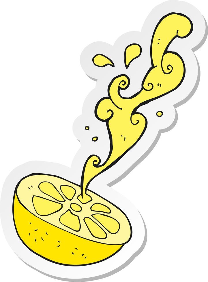 adesivo de um limão de desenho animado vetor