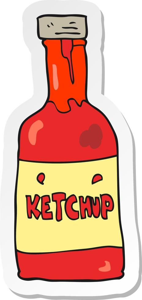 adesivo de um ketchup de desenho animado vetor