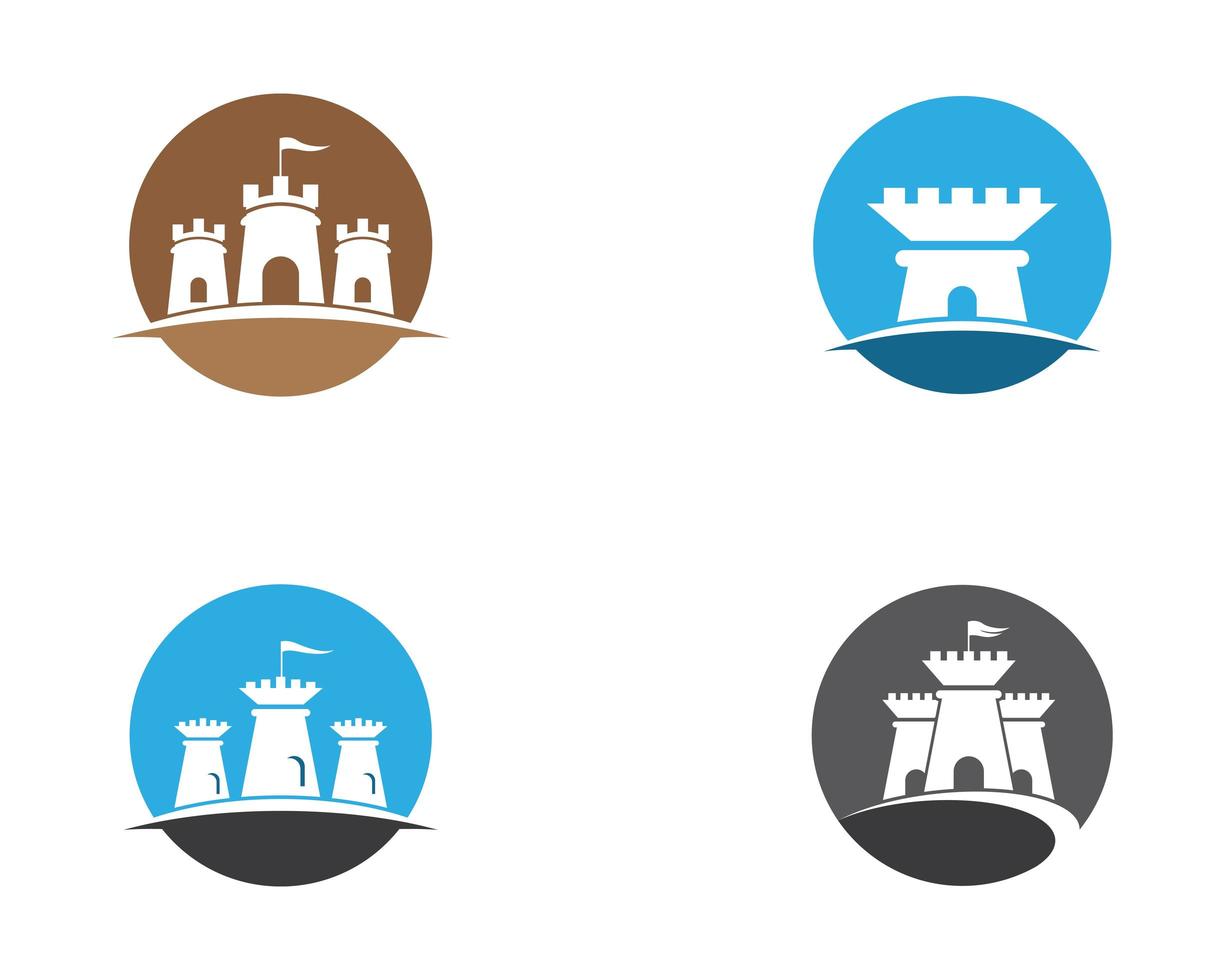conjunto de ícones de símbolo de castelo vetor