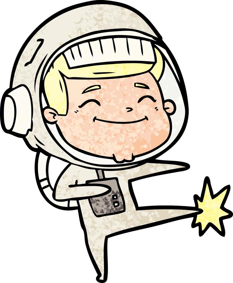 astronauta de desenho animado feliz vetor