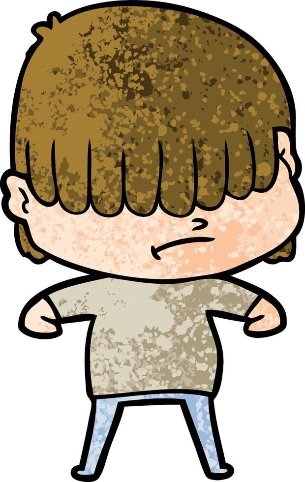 menino de desenho animado com cabelo desarrumado vetor