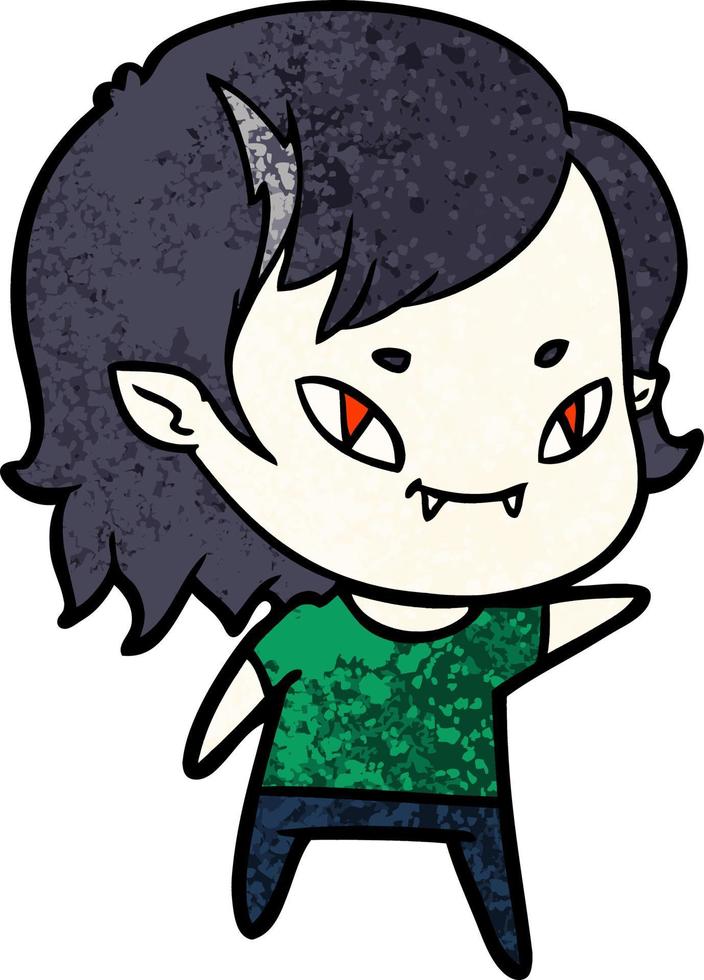 garota vampira amigável dos desenhos animados vetor