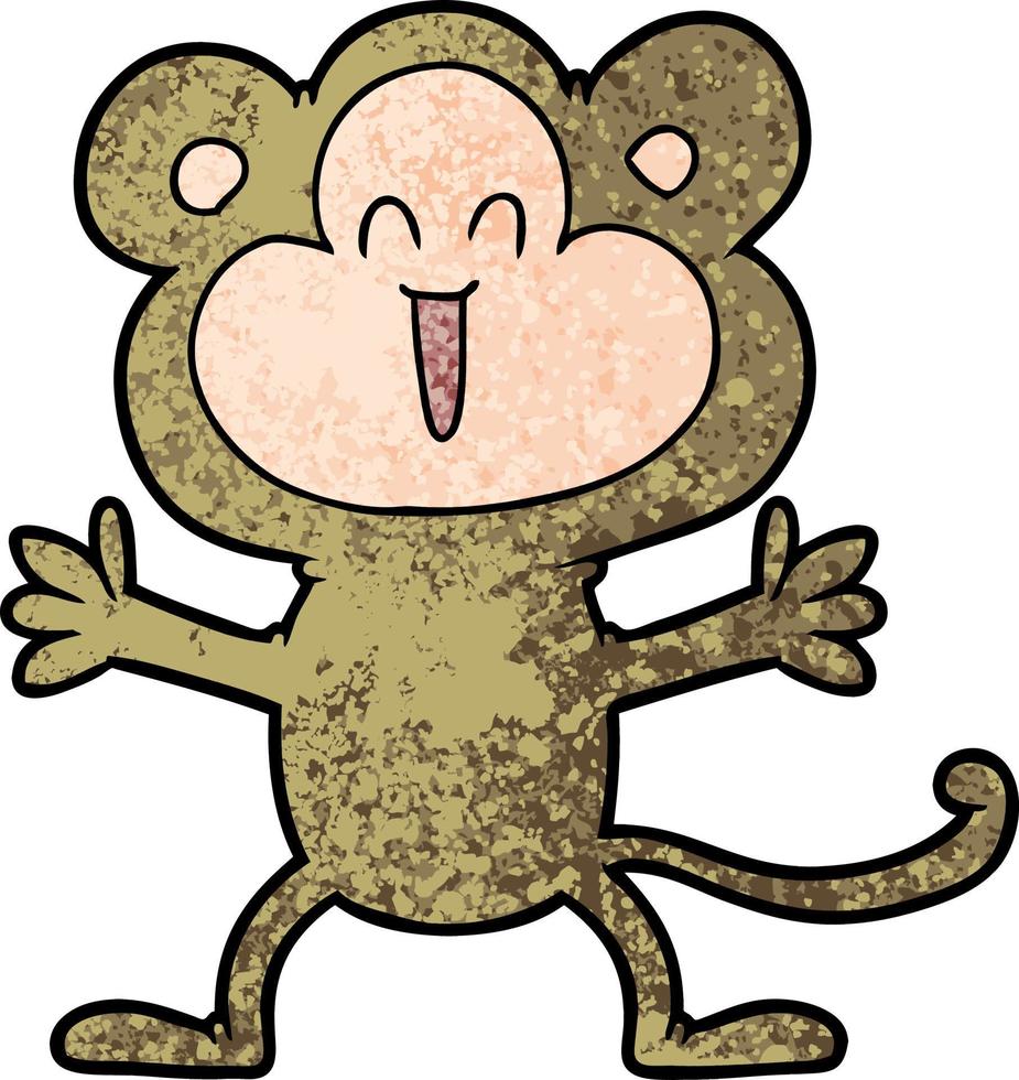 macaco feliz dos desenhos animados vetor