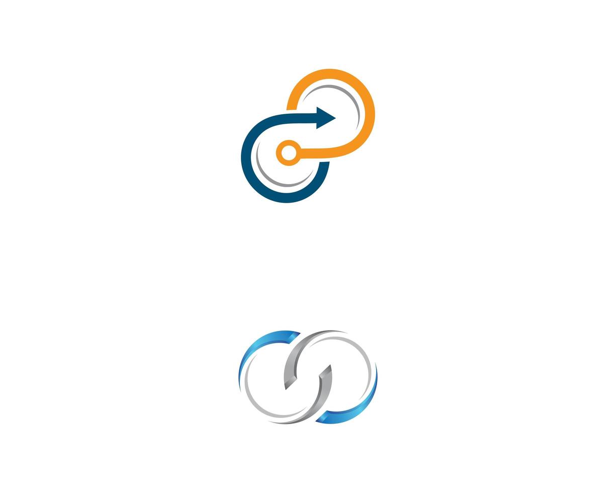 conjunto de ícones de logotipo curvo corporativo vetor