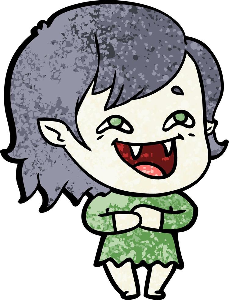 garota vampira rindo dos desenhos animados vetor