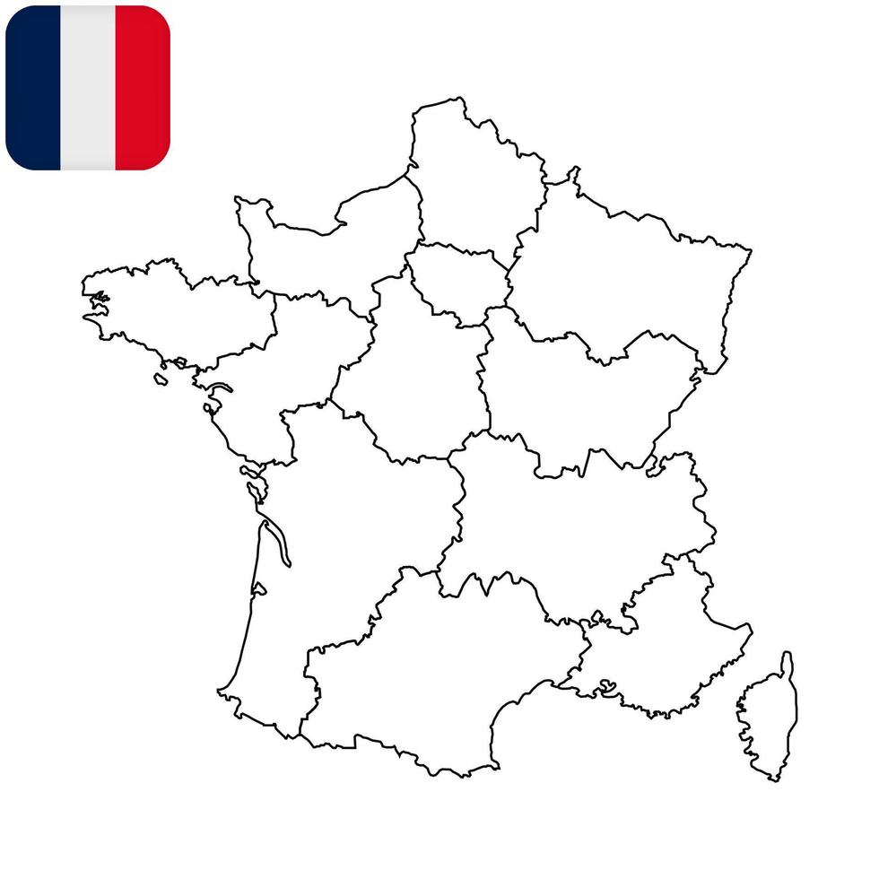 França com regiões. ilustração vetorial. vetor