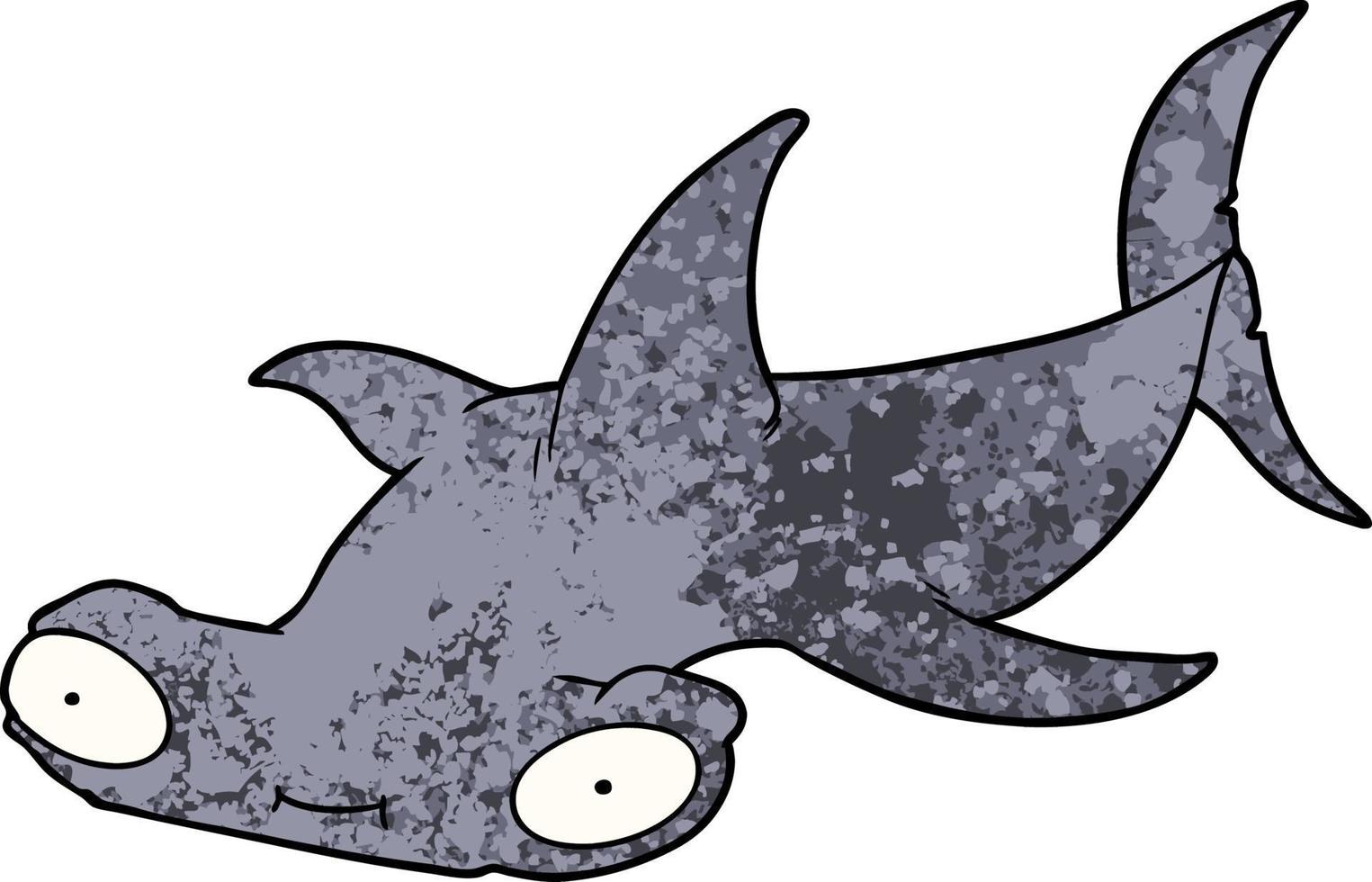 desenho animado tubarão-martelo vetor