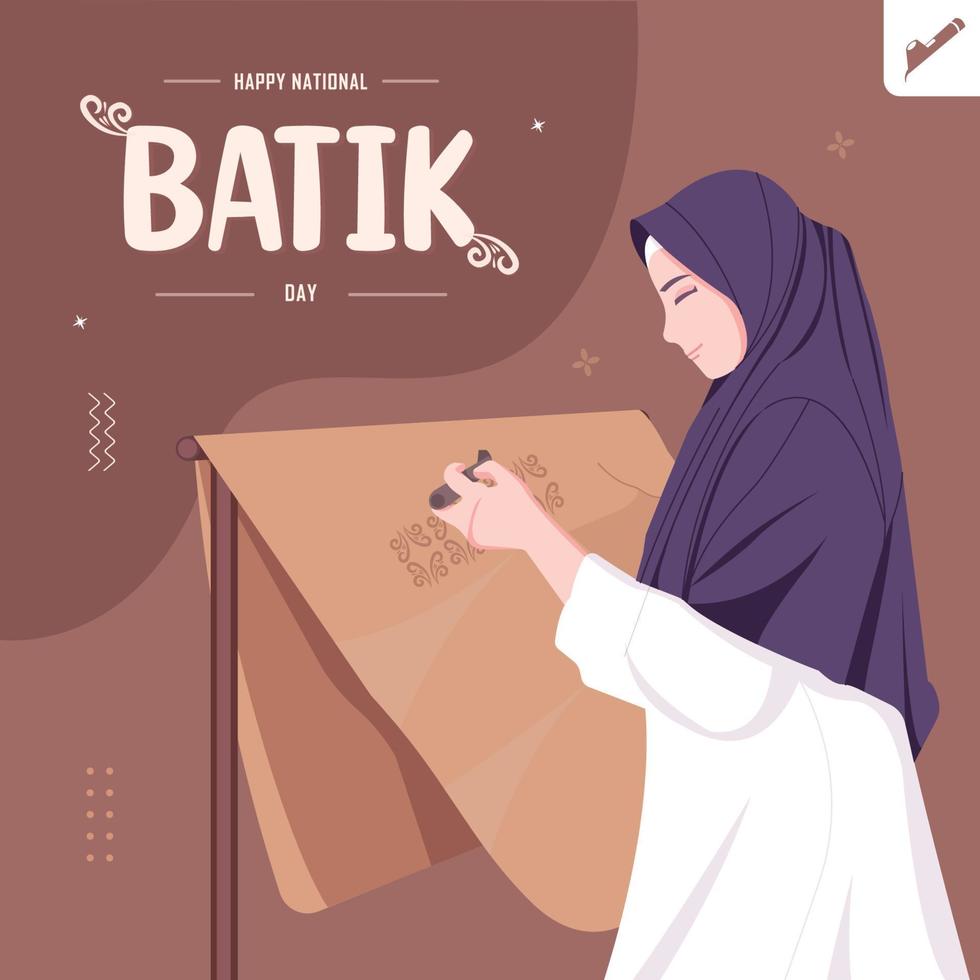 ilustração do conceito do dia do batik vetor