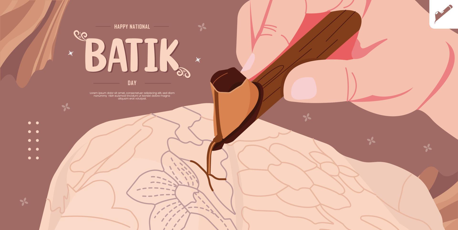 ilustração do conceito do dia do batik vetor