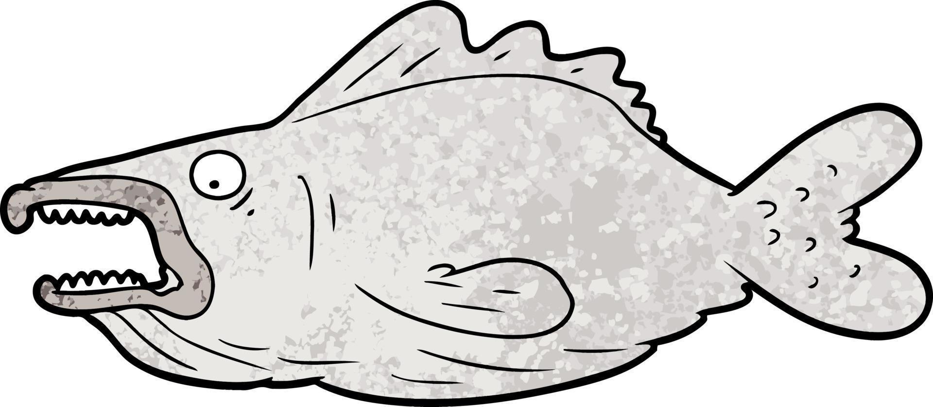 peixe feio dos desenhos animados vetor
