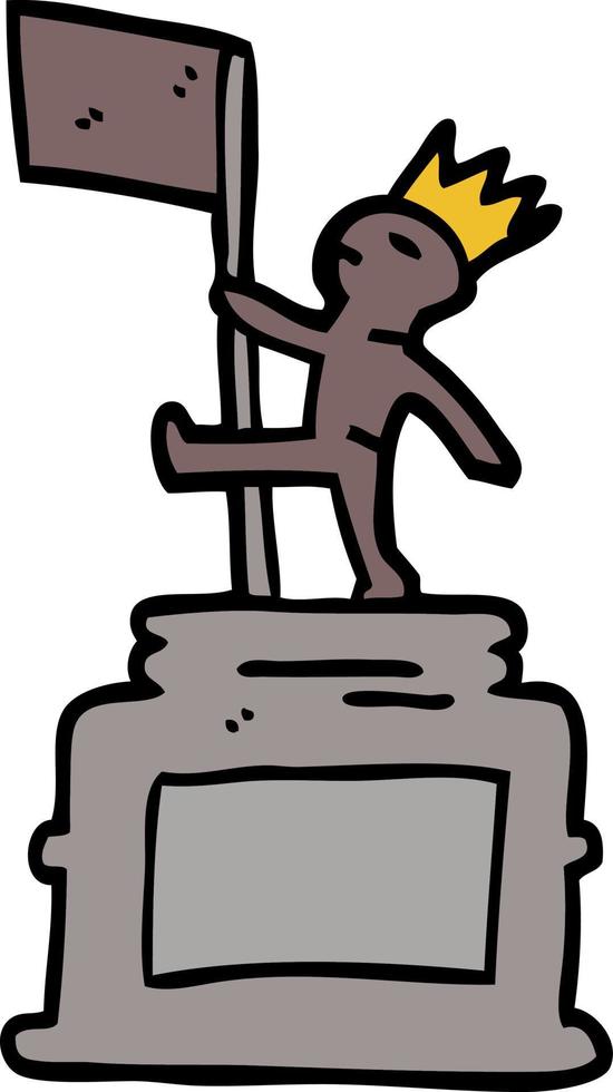 estátua de monumento de doodle de desenho animado vetor
