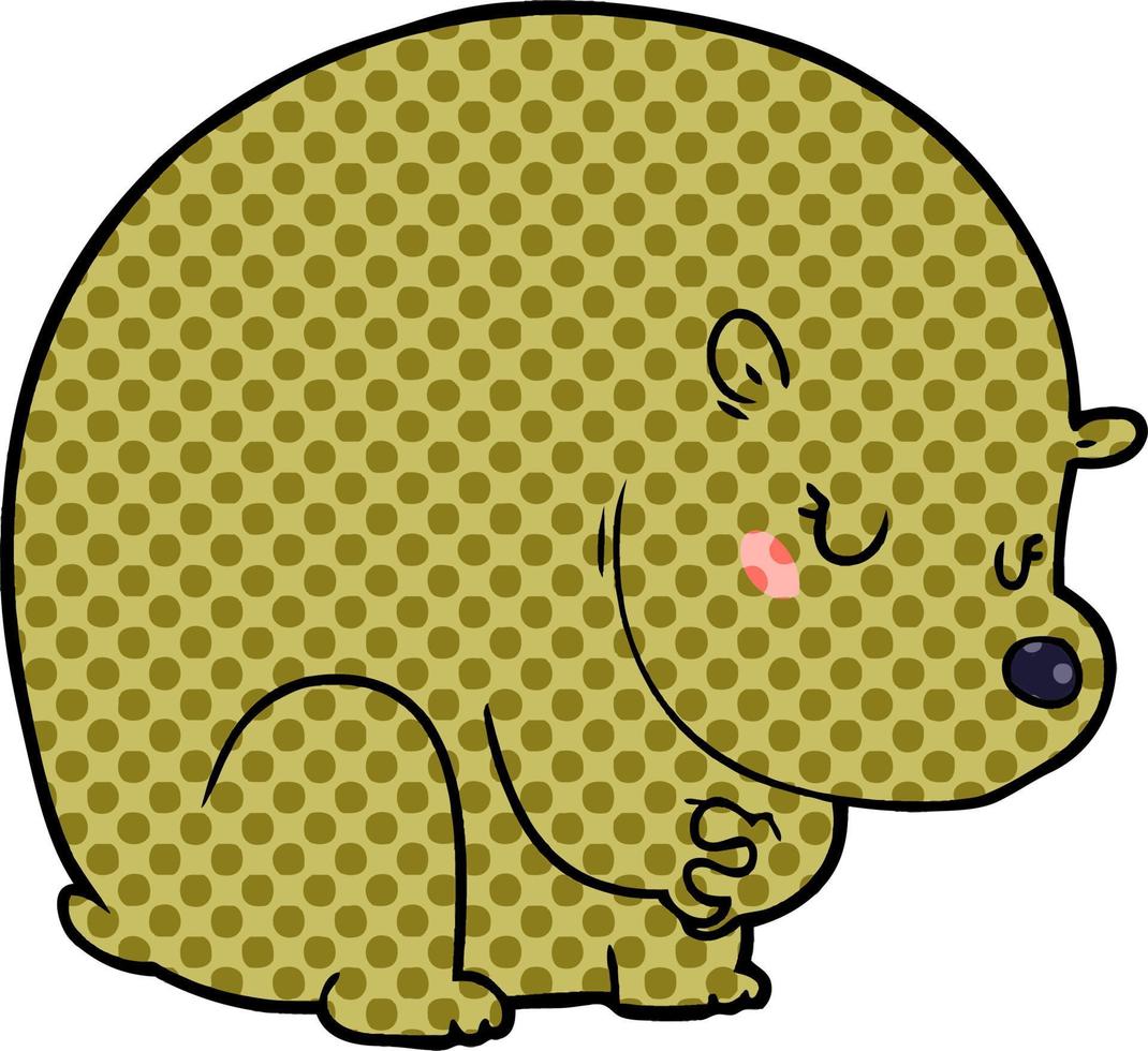 personagem de desenho animado de urso tímido vetor