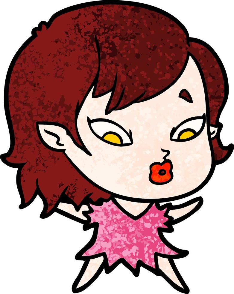 linda garota vampira de desenho animado vetor