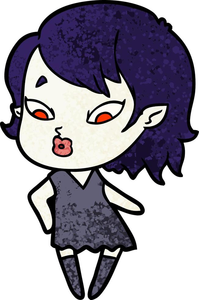 linda garota vampira de desenho animado vetor