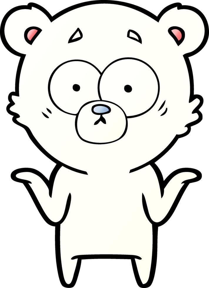 desenho de urso polar preocupado vetor