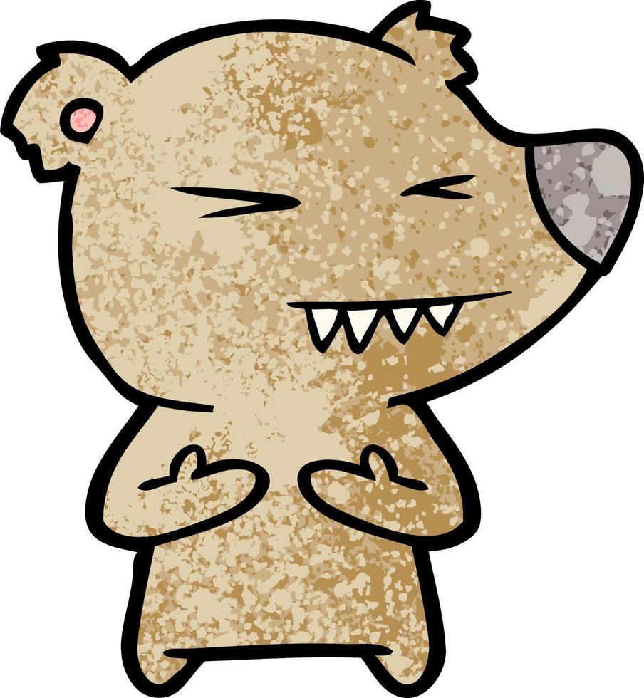 desenho de urso bravo vetor