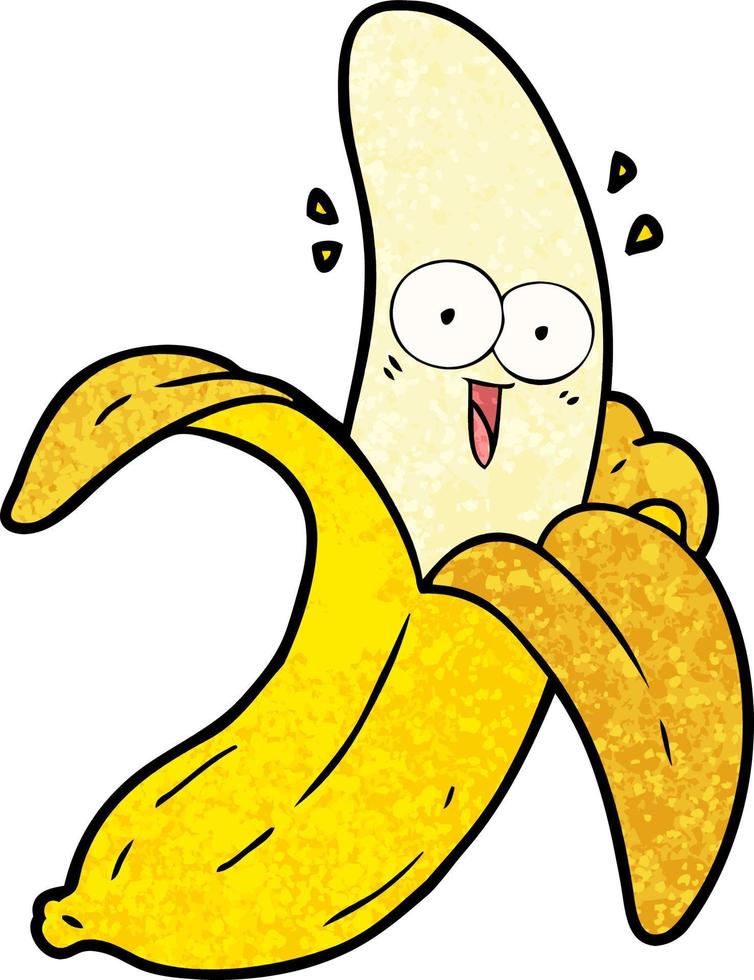 banana feliz louca dos desenhos animados vetor