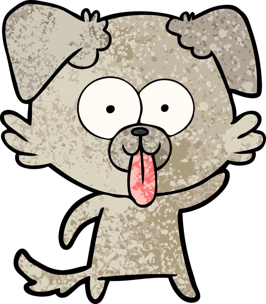 cão de desenho animado com língua de fora vetor