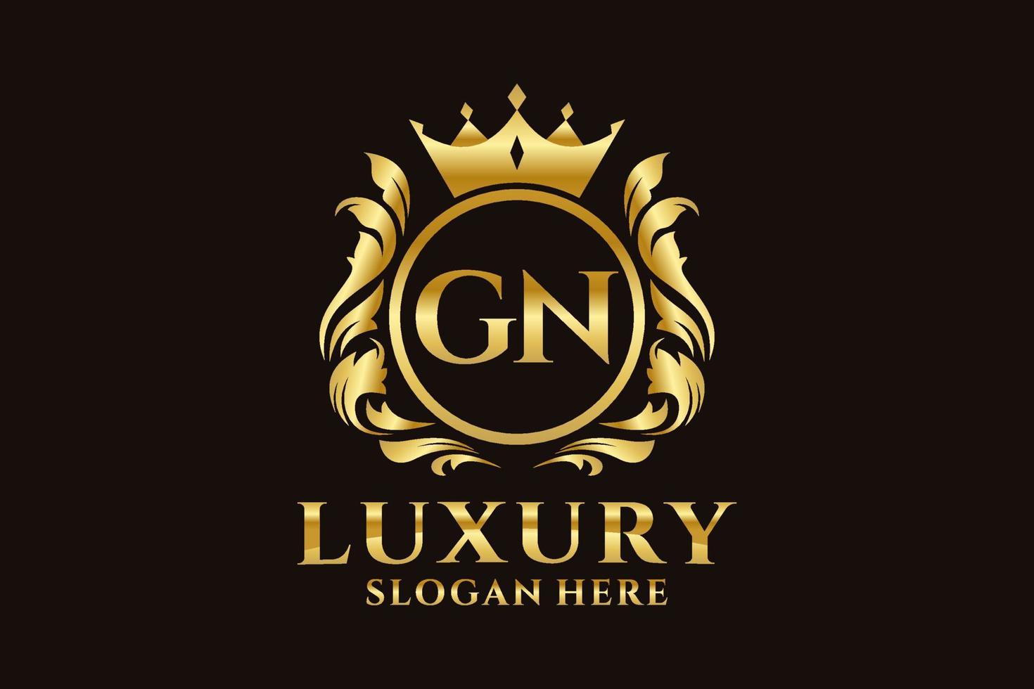 modelo de logotipo de luxo real carta inicial gn em arte vetorial para projetos de marca de luxo e outras ilustrações vetoriais. vetor