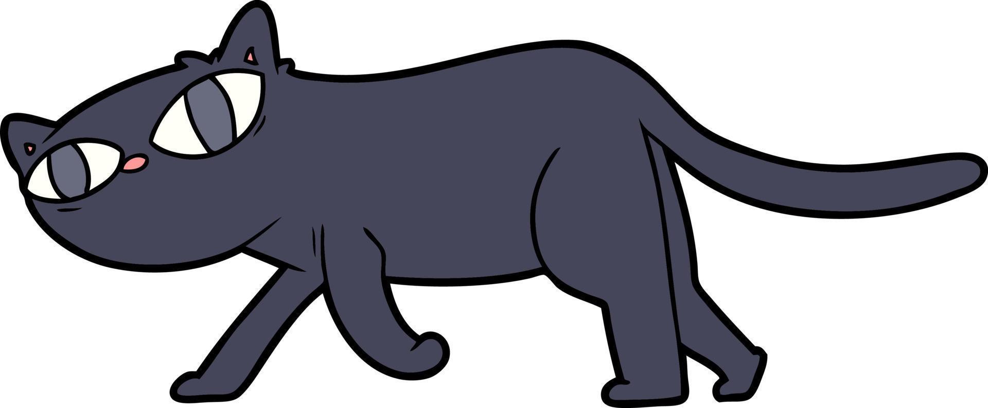 desenho de gato preto vetor