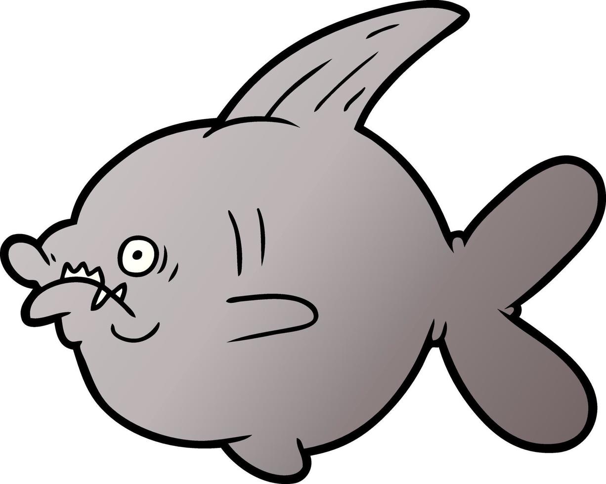 peixe feio dos desenhos animados vetor