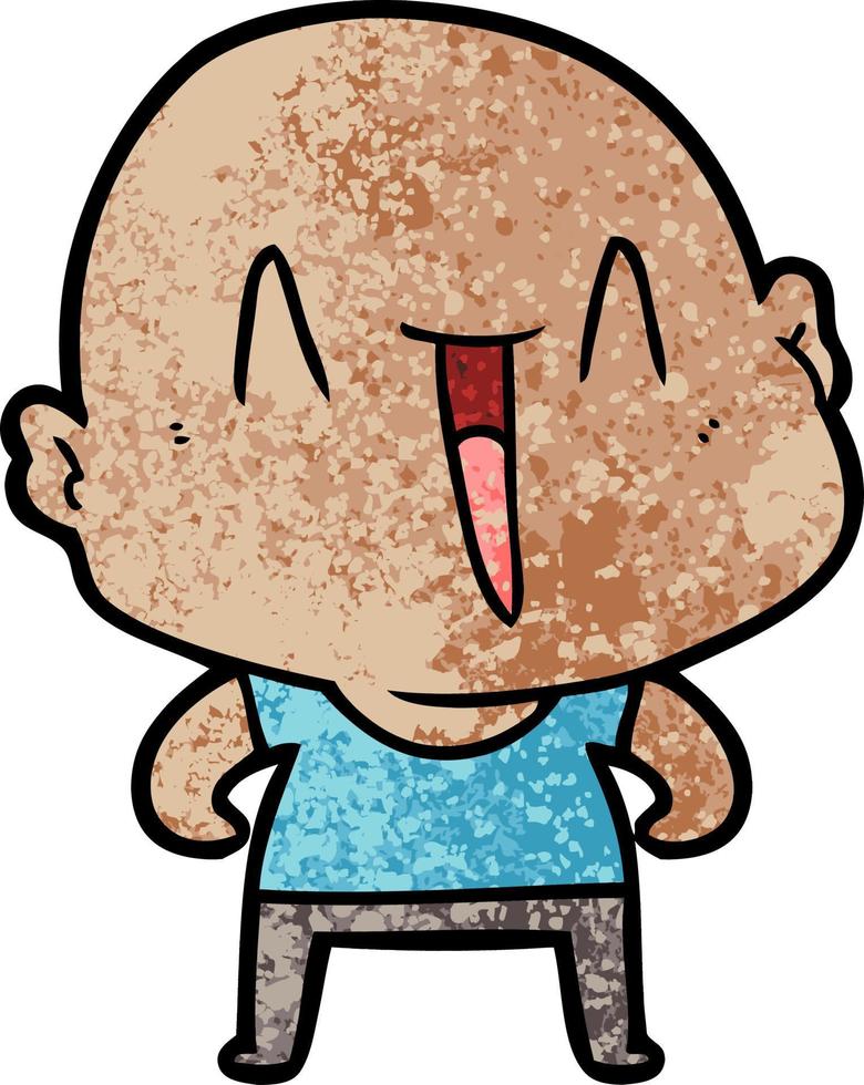 homem careca de desenho animado feliz vetor