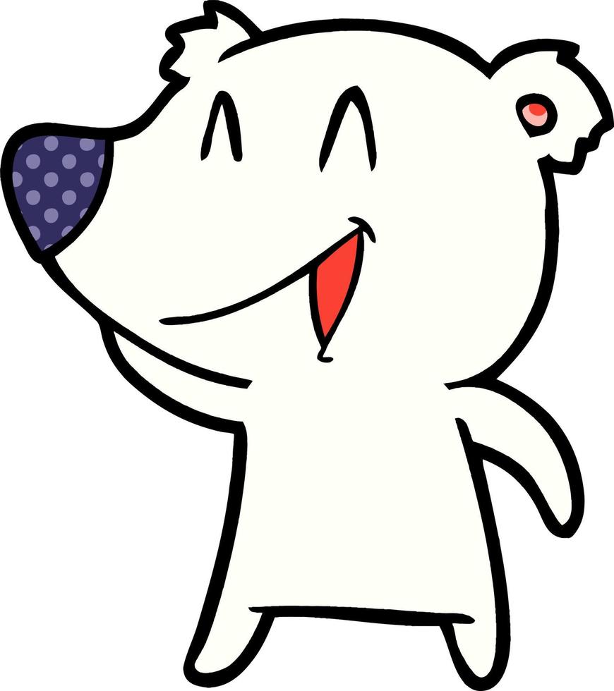 desenho animado feliz urso polar vetor
