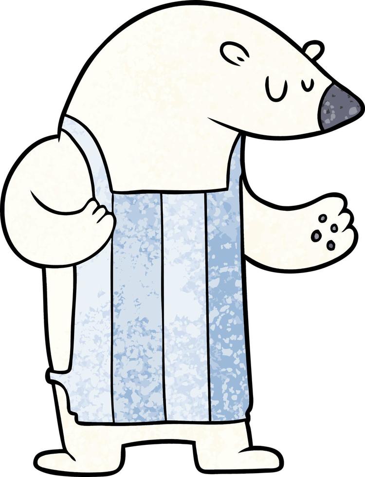 chef de urso polar dos desenhos animados vetor