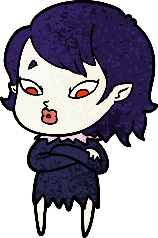 linda garota vampira de desenho animado vetor