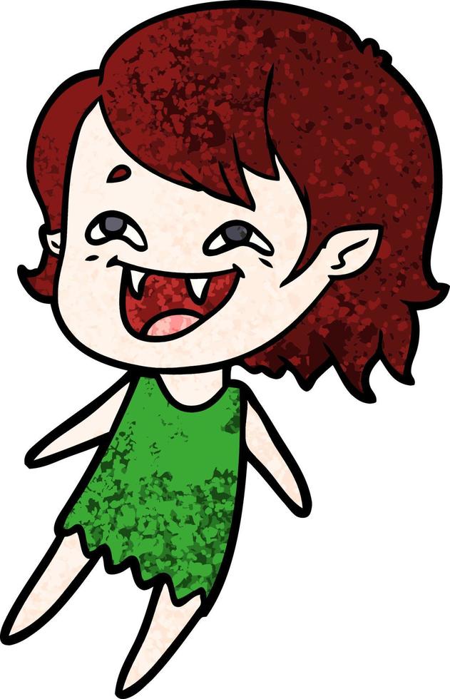 garota vampira rindo dos desenhos animados vetor