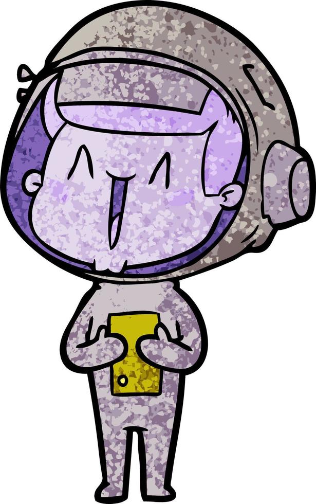 astronauta de desenho animado feliz vetor