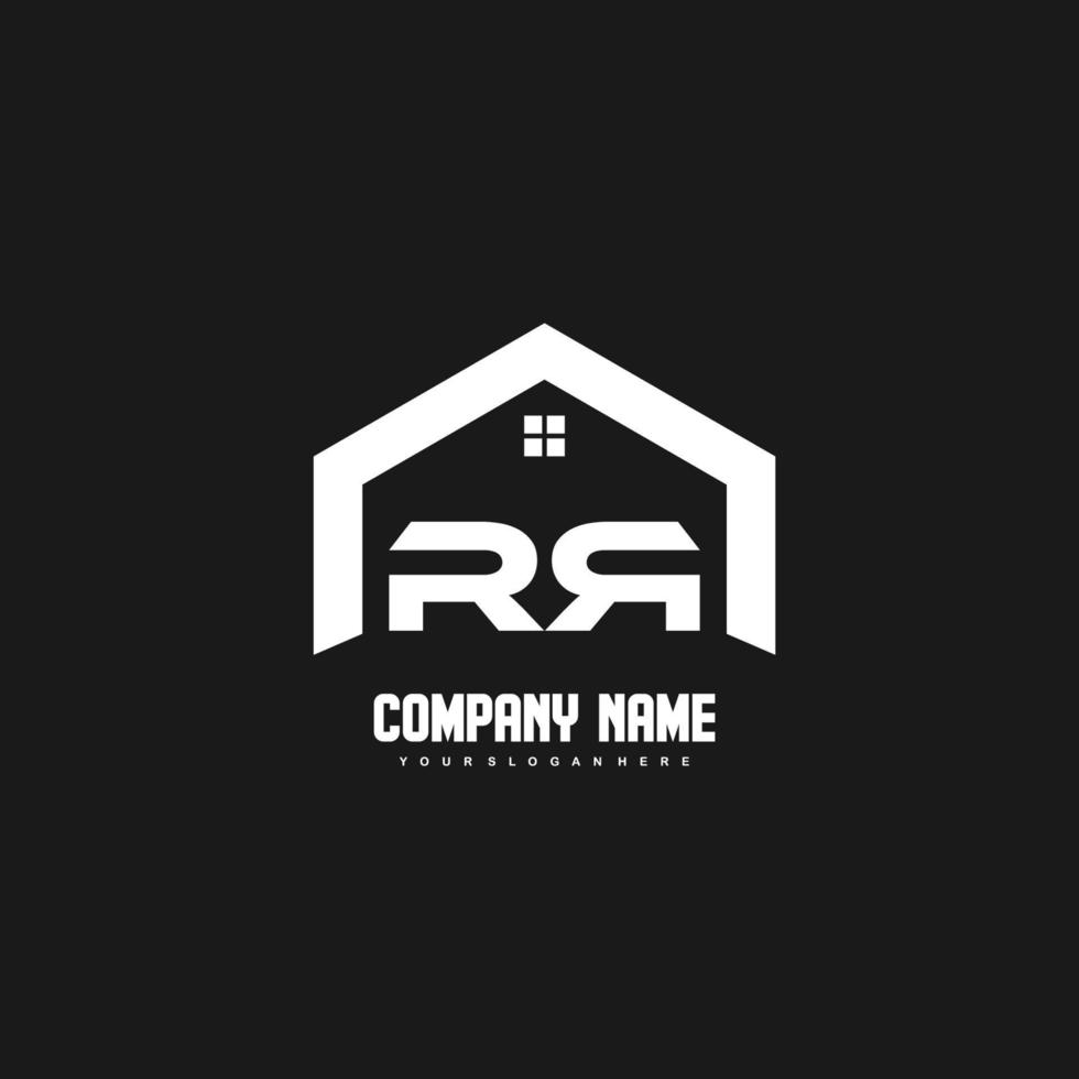 rr letras iniciais vetor de design de logotipo para construção, casa, imóveis, construção, propriedade.