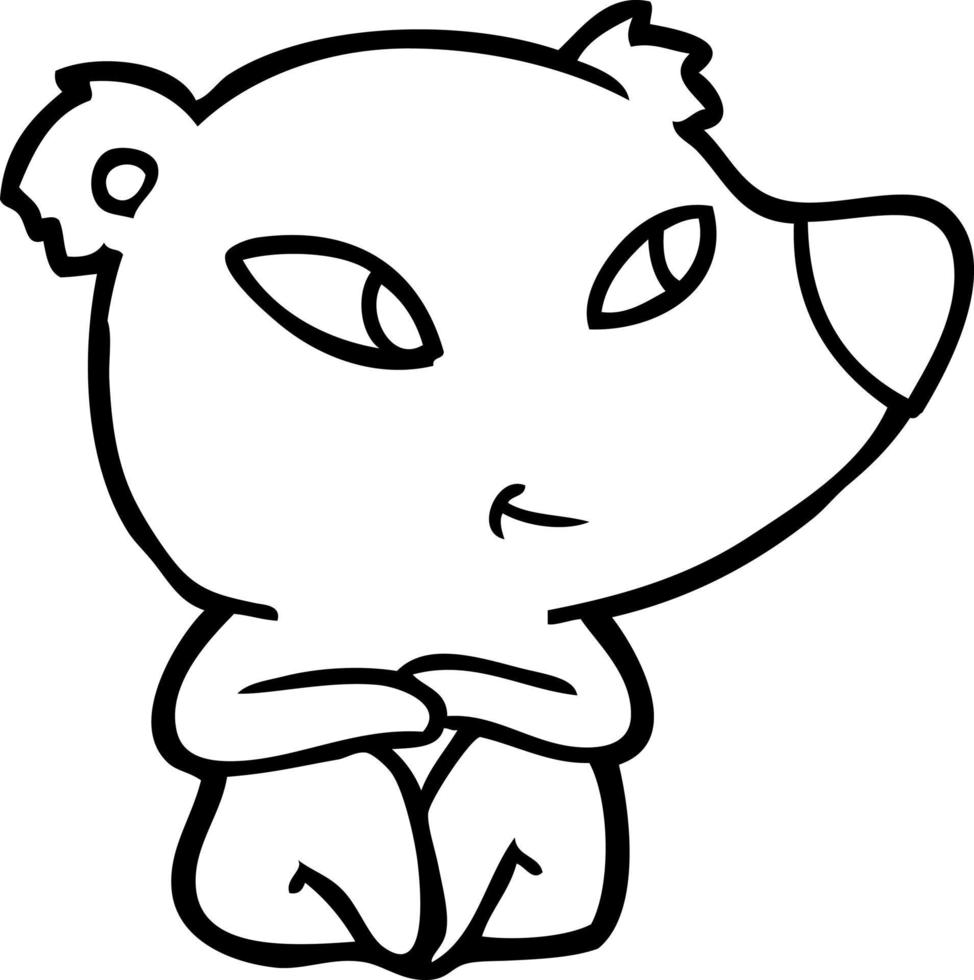 urso bonito dos desenhos animados vetor