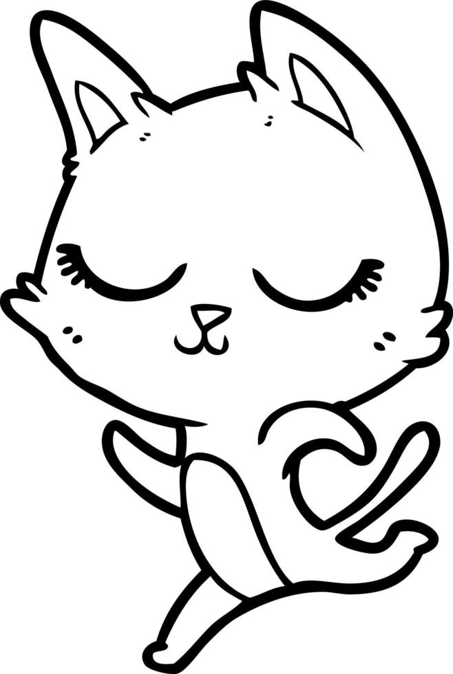 gato de desenho animado calmo vetor
