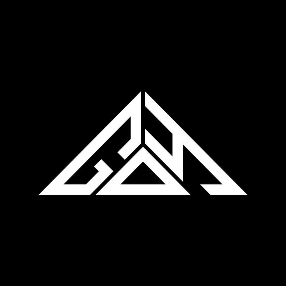 design criativo do logotipo da carta goy com gráfico vetorial, logotipo goy simples e moderno em forma de triângulo. vetor