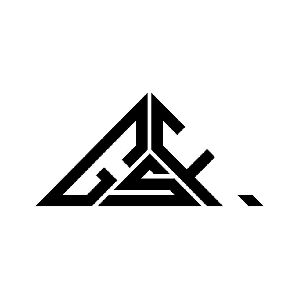 design criativo do logotipo da carta gsf com gráfico vetorial, logotipo simples e moderno gsf em forma de triângulo. vetor