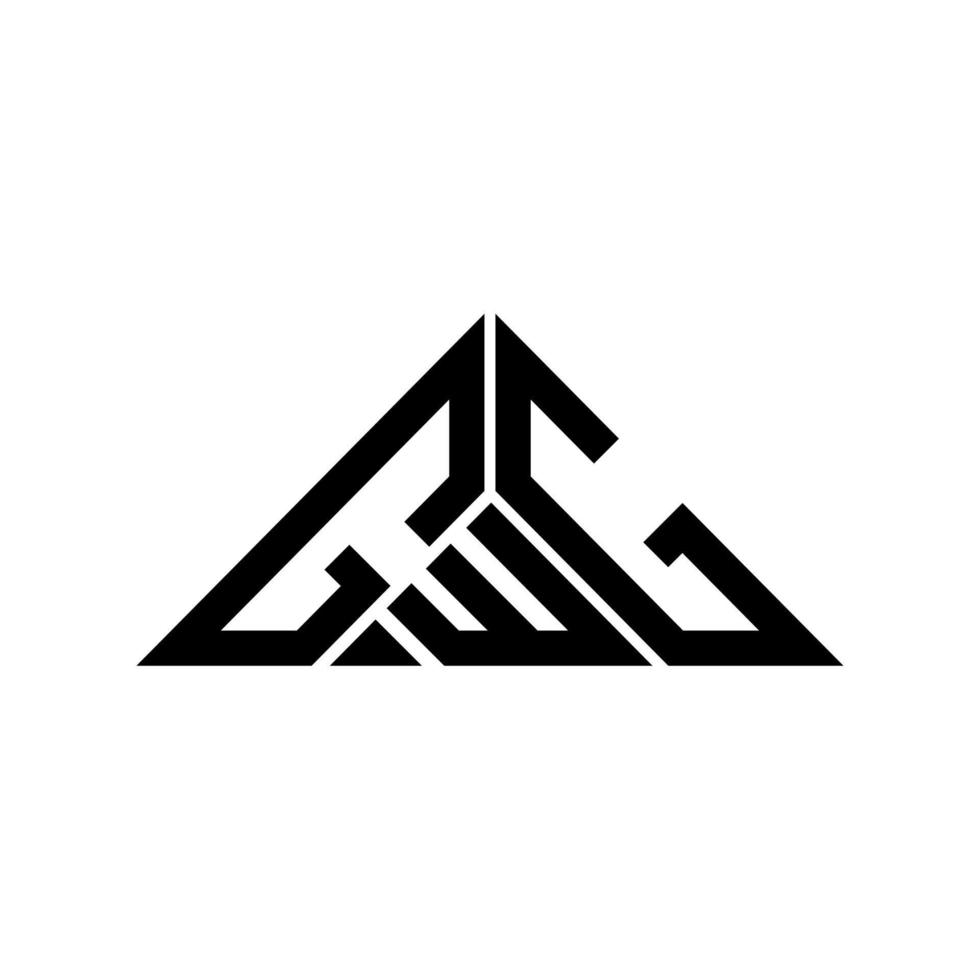design criativo do logotipo da carta gwg com gráfico vetorial, logotipo simples e moderno gwg em forma de triângulo. vetor