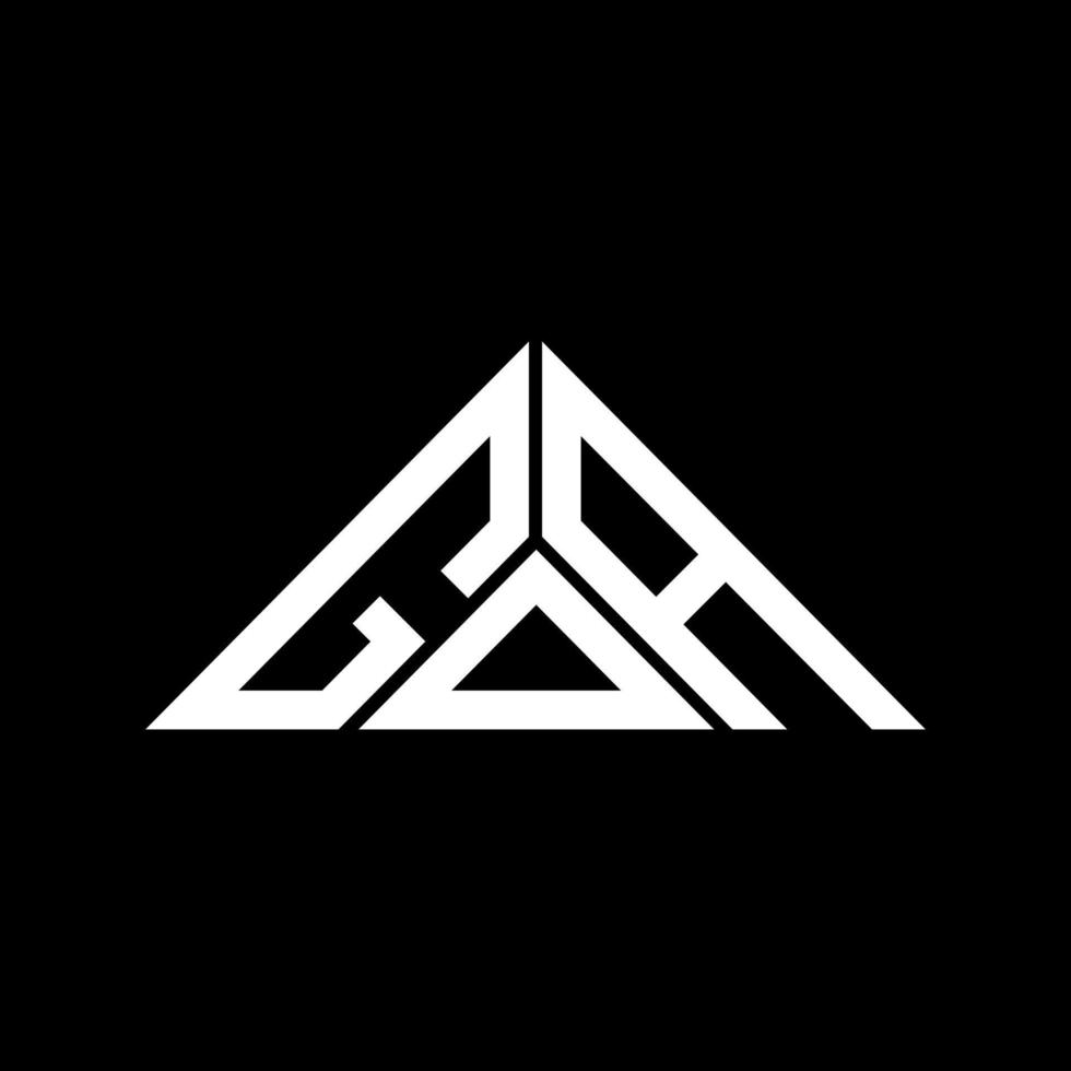 design criativo do logotipo da carta goa com gráfico vetorial, logotipo goa simples e moderno em forma de triângulo. vetor