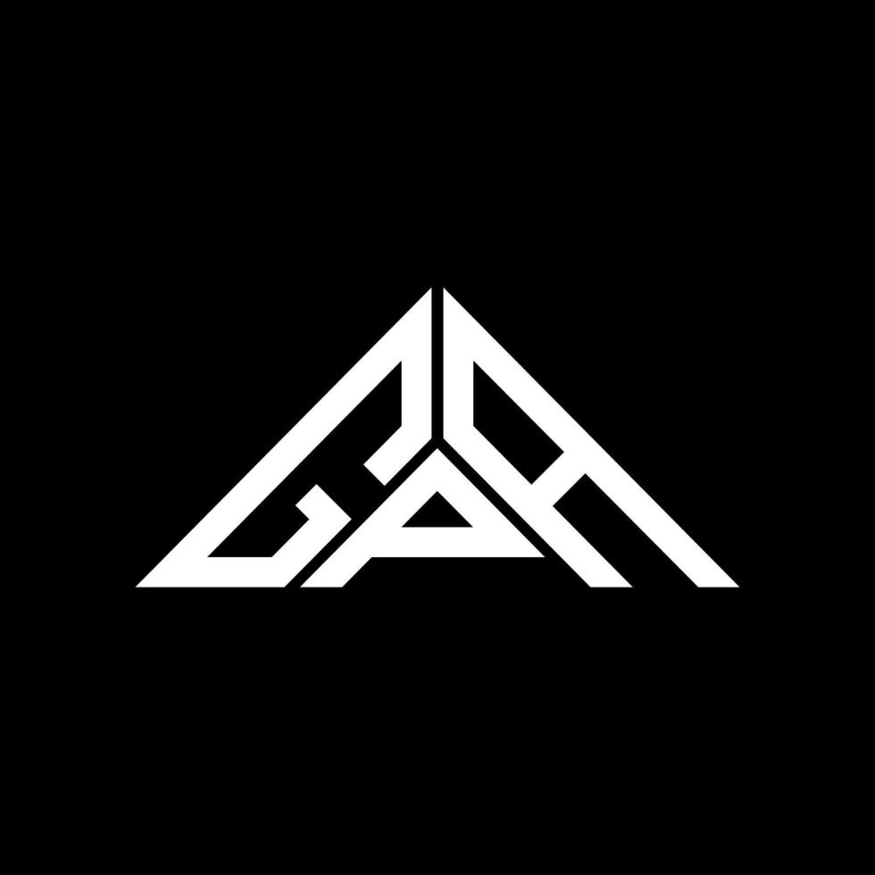 design criativo do logotipo da carta gpa com gráfico vetorial, logotipo simples e moderno gpa em forma de triângulo. vetor