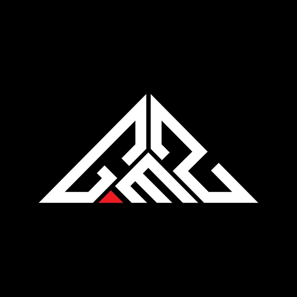 design criativo do logotipo da carta gmz com gráfico vetorial, logotipo simples e moderno gmz em forma de triângulo. vetor