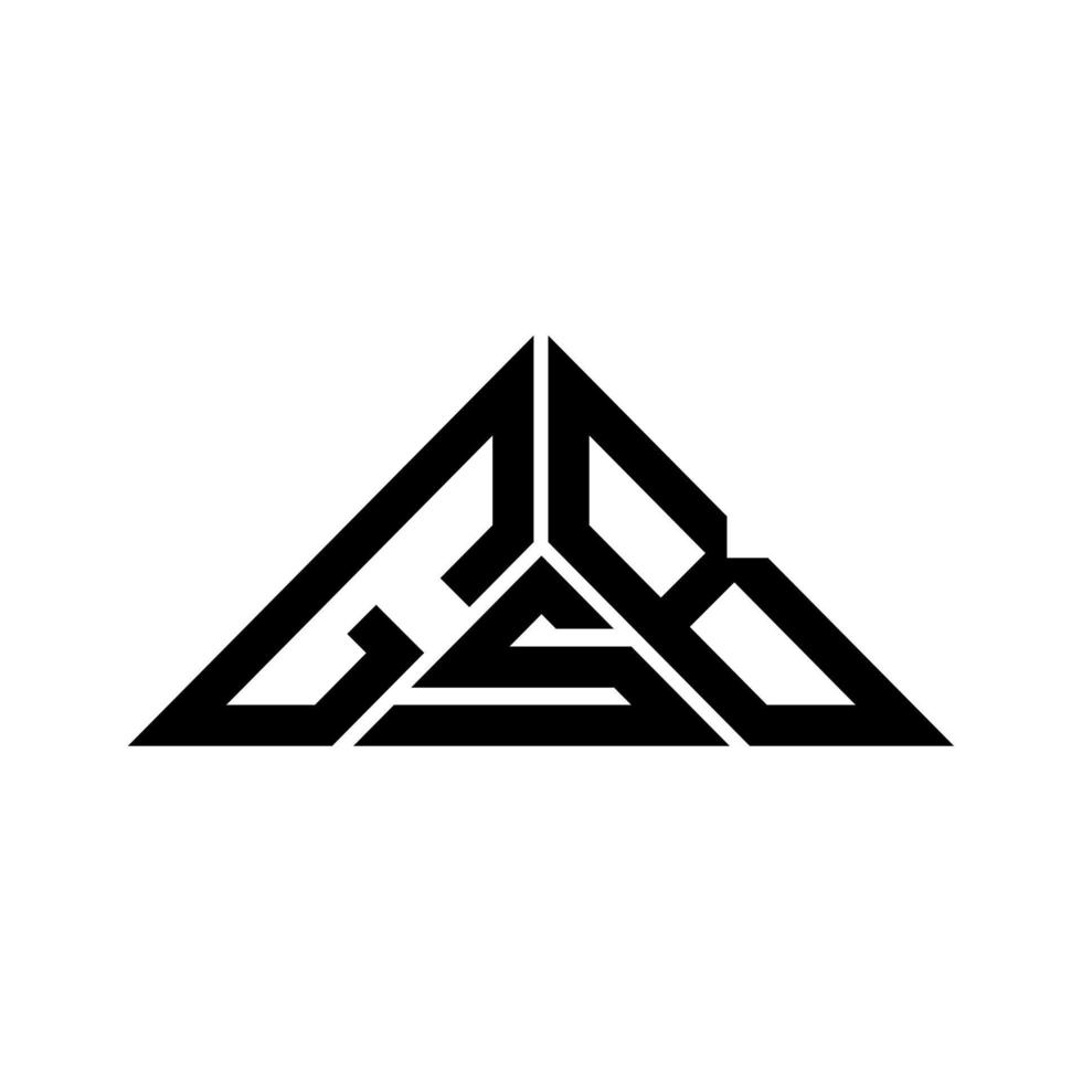 design criativo do logotipo da carta gsb com gráfico vetorial, logotipo simples e moderno gsb em forma de triângulo. vetor