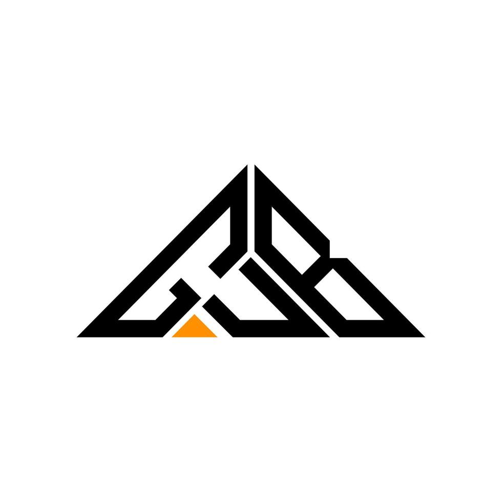 gub letter logotipo design criativo com gráfico vetorial, gub logotipo simples e moderno em forma de triângulo. vetor