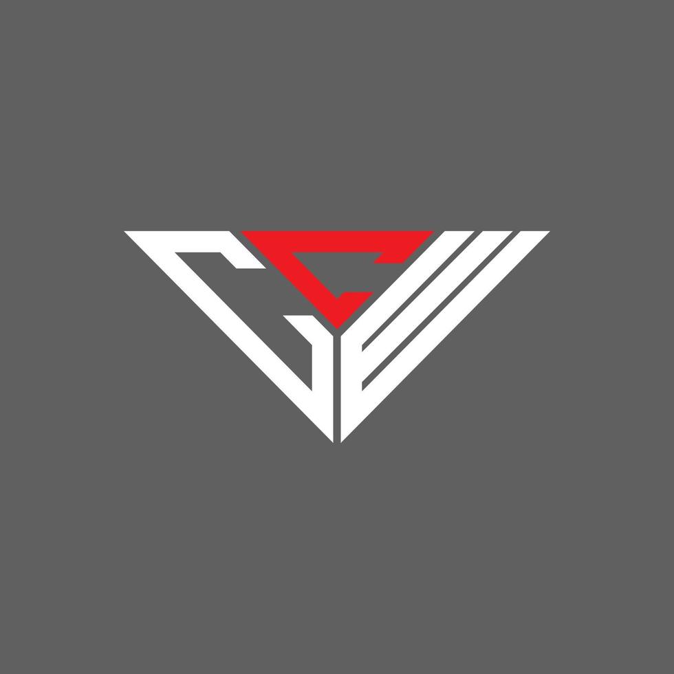 design criativo do logotipo da carta ccw com gráfico vetorial, logotipo ccw simples e moderno em forma de triângulo. vetor