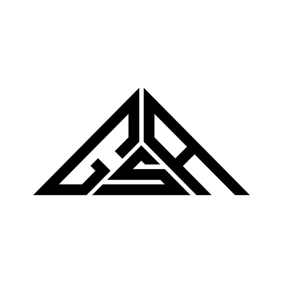 gsa carta logotipo design criativo com gráfico vetorial, gsa logotipo simples e moderno em forma de triângulo. vetor